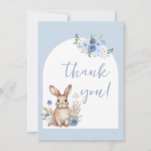 Joli bleu lapin bébé garçon douche carte de remerc
