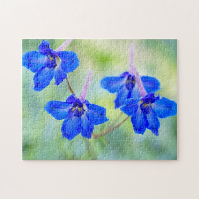 Joli bleu Larkspur Floral Jigsaw Puzzle (Horizontal)