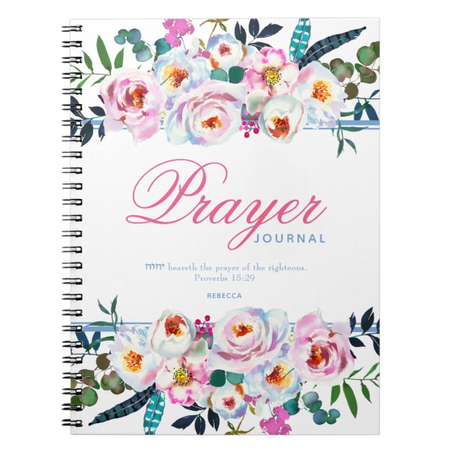 Joli bleu nommé Floral Prayer Journal (Devant)