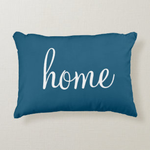 Joli bleu océanique "home" accent coussin