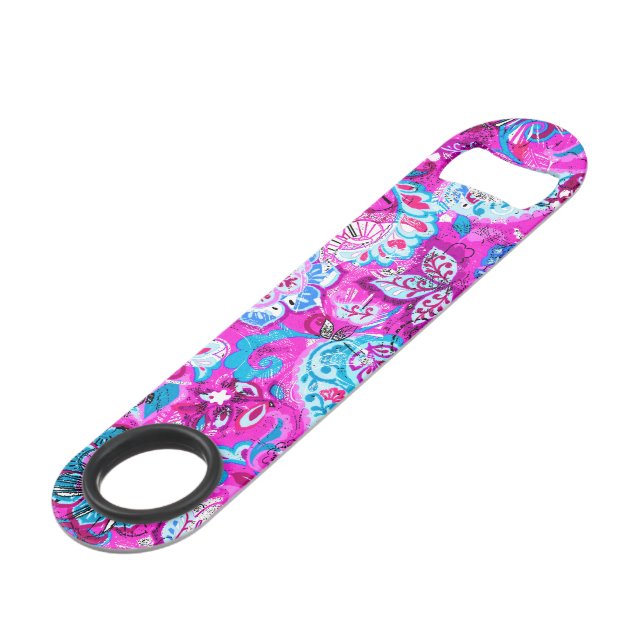Joli bleu rose fleurs motif (Devant angulaire)