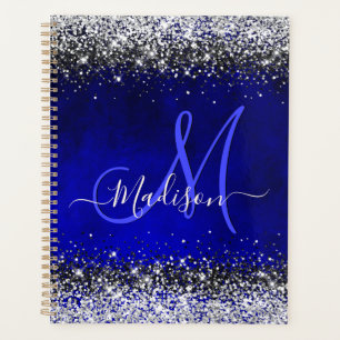 Joli bleu royal argent faux parties scintillant mo