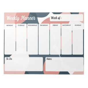 Joli Bloc-note Weekly Planner Moderne Minimaliste