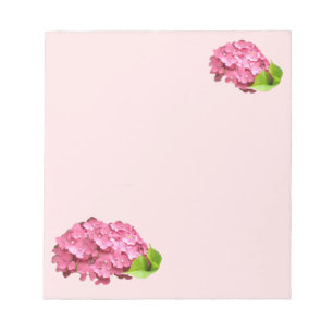 Joli bloc-notes aux hortensias roses