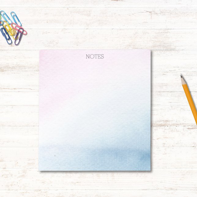 Joli bloc-notes pastel rose bleu aquarelle (Créateur téléchargé)