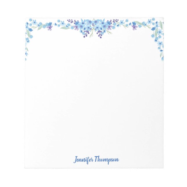 Joli bloc-notes personnalisé à motif floral (Devant)