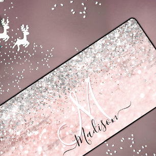 Joli blush rose faux argent parties scintillant mo