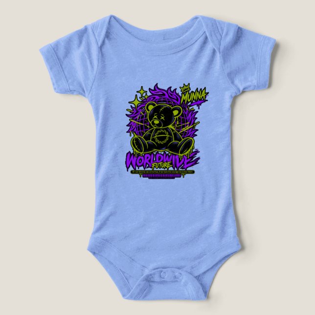 Joli Body Bébé Fleur Violette – Floral Adorable (Design Recto)