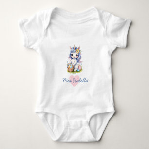 Joli body de bébé licorne de Pâques / Printemps