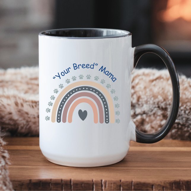 Joli Boho Arc En Ciel Avec Mug De Chien (Customize this mug with your favorite dog breed. Curl up by the fire and relax!)