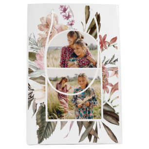 Joli Boho Floral Deux Photo Moyen Cadeau Sac