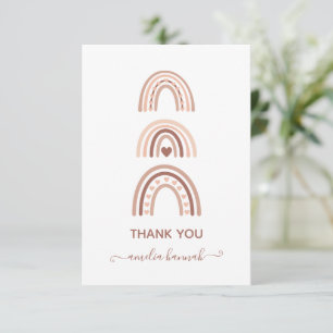Joli Boho Rainbow Baby shower Carte de remerciemen