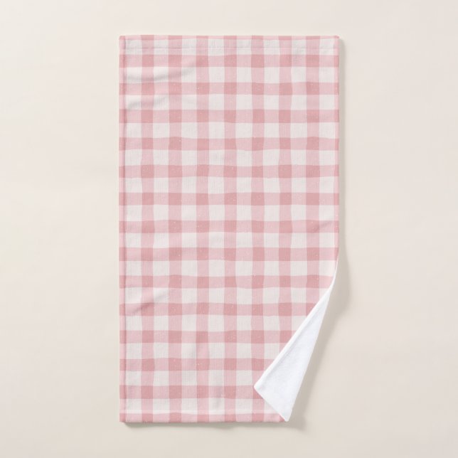 Joli bonbon rose pastel plaid (Serviette à main)