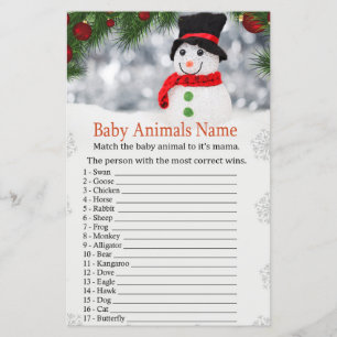 Joli bonhomme de neige Bébé Animaux Nom baby showe