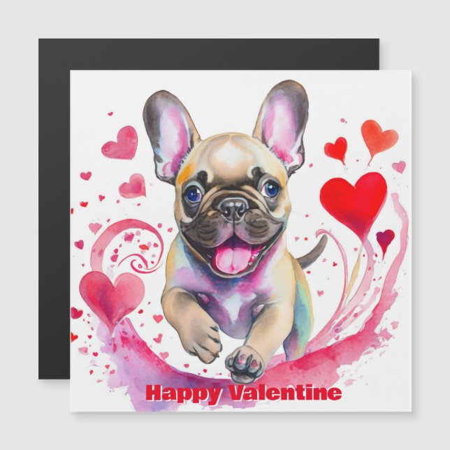 Joli Bouledogue Français Saint-Valentin (Devant / Derrière)