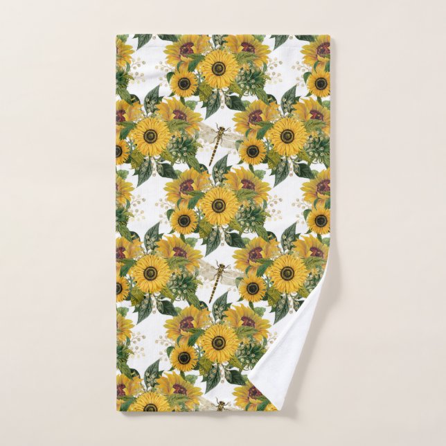Joli Bouquet de tournesol jaune (Serviette à main)