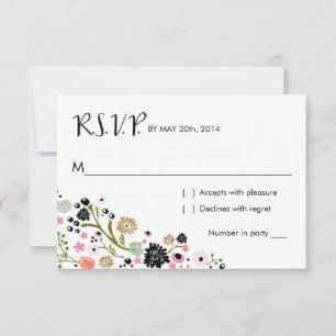 Joli Bouquet Floral   R S V P Invitation de la car