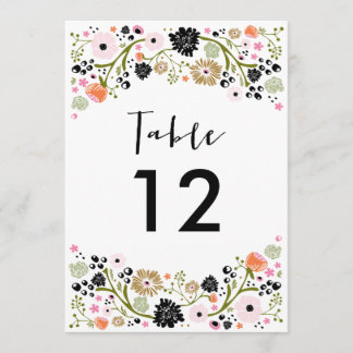 Joli Bouquet Invitation de Numéro de Table de Mari