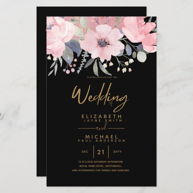 Joli Budget Rosé Doré Blush Rose Floral A9 (Devant / Derrière)