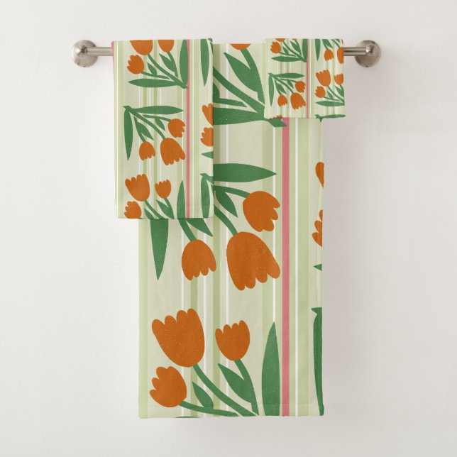 Joli cadeau rétro l arrière - plan rayé l Floral (En situation)