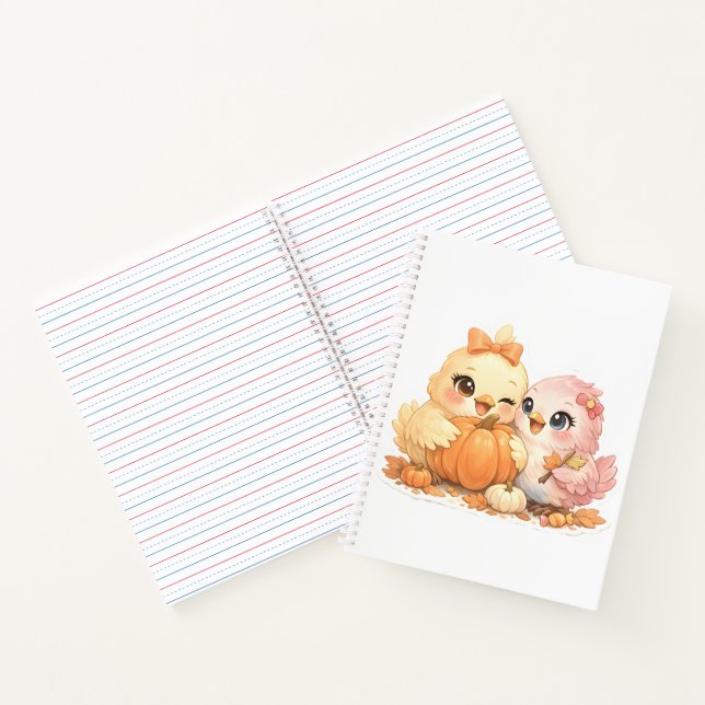 Joli cahier à spirale d'Halloween avec des oiseaux (Intérieur)
