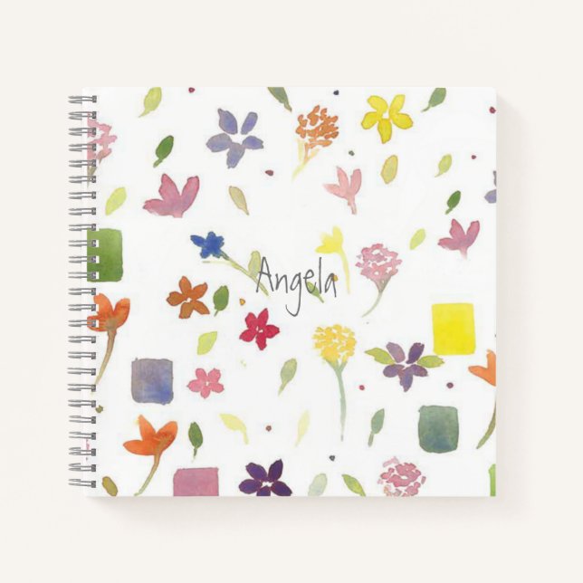 Joli cahier de fleurs à l'aquarelle pour fille mig (Devant)