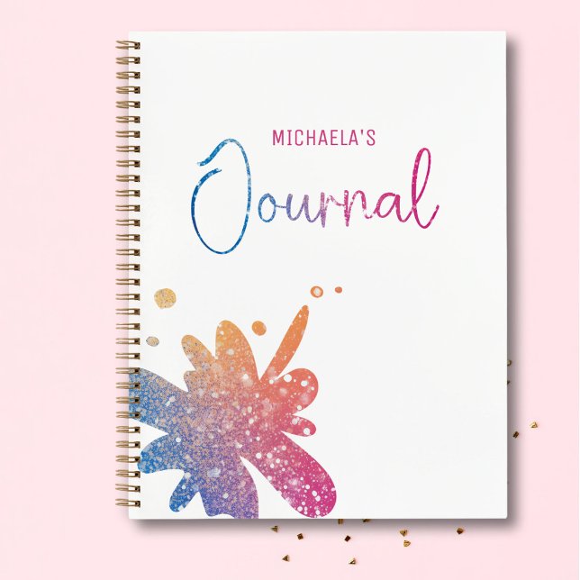 Joli cahier de journal à paillettes arc-en-ciel (Créateur téléchargé)