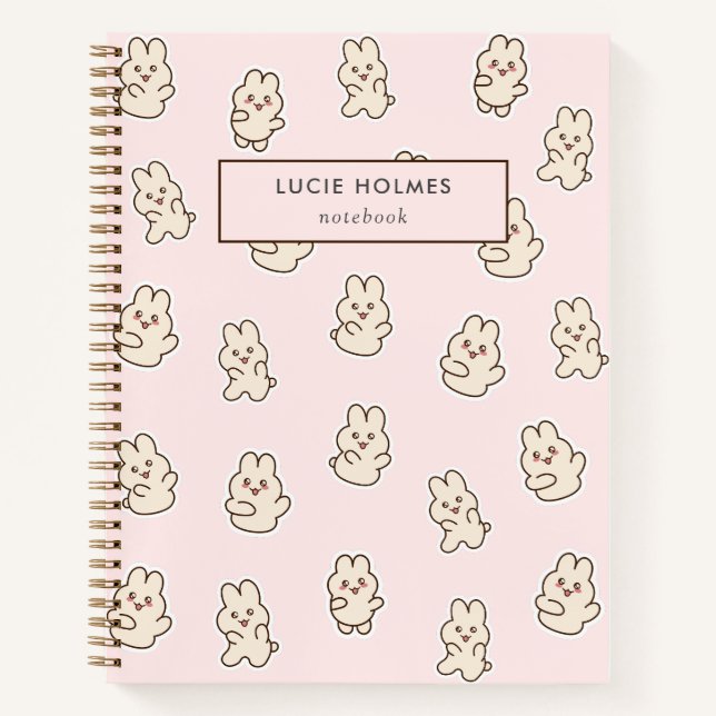 Joli cahier lapin rose pour enfants (Devant)