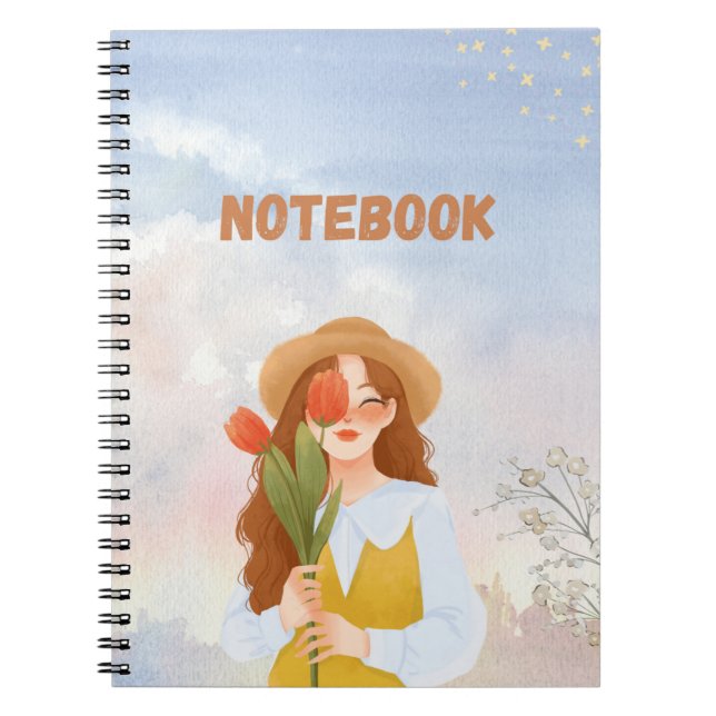 Joli cahier ligné pour notes, écriture  (Devant)