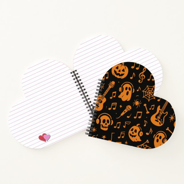 joli cahier musical en forme de cœur pour Hallowee (Intérieur)