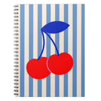 Joli cahier rayé cerise rétro