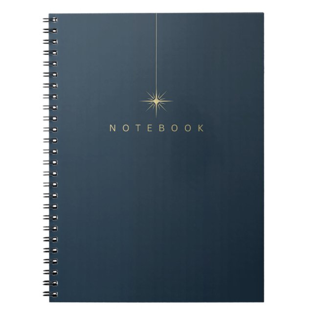 Joli cahier simple or et bleu océan (Devant)