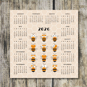 Joli Calendrier 2026 de l'Abeille à Miel Drôle en