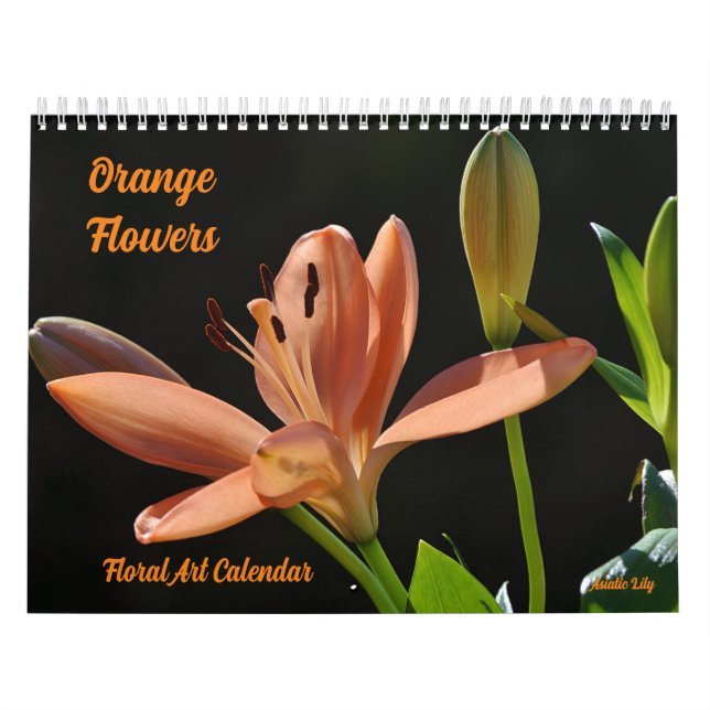 Joli Calendrier Fleurs Orange Art Floral (Protection)