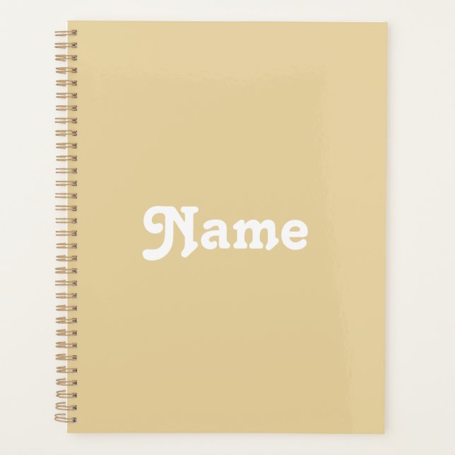 Joli camel beige nom personnalisé année monogramme (Devant)