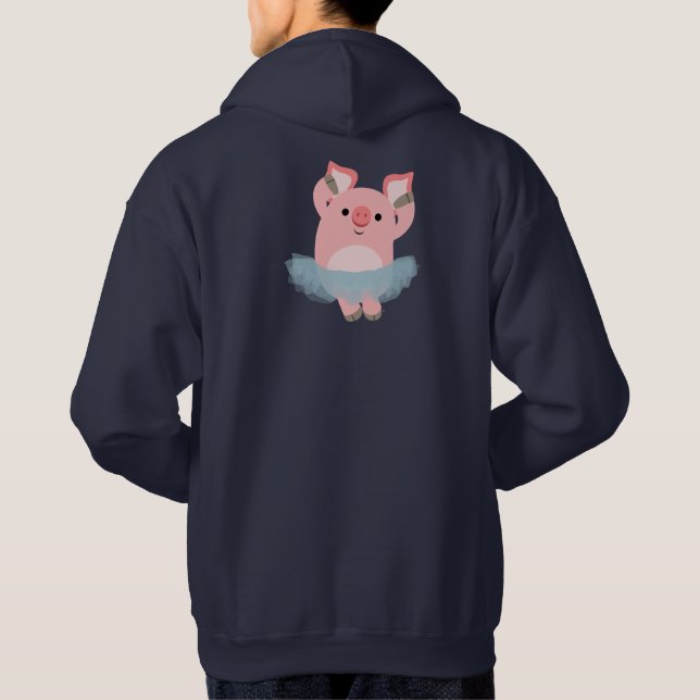 Joli caricature Ballerina Pig Sweat - shirt à capu (Dos)