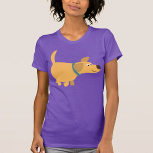 Joli caricature T-shirt femme Labrador Jaune