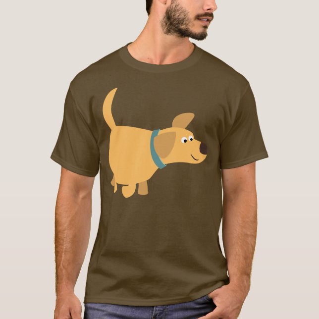 Joli caricature T-shirt Labrador Jaune (Devant)