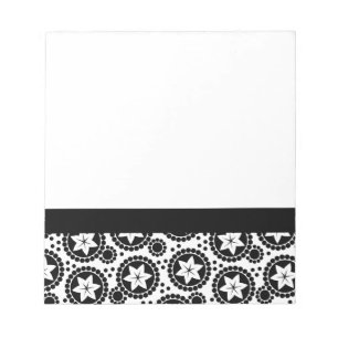 Joli Carnet de fleurs blanches noires