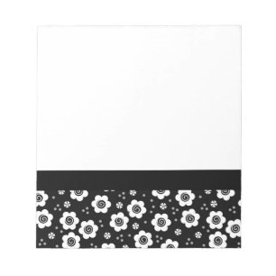 Joli Carnet de fleurs blanches noires