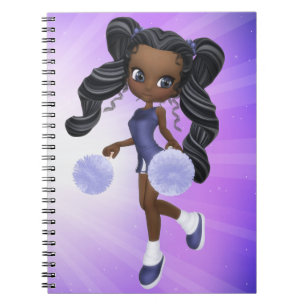 Joli carnet de pom-pom girl d'Afro-américain