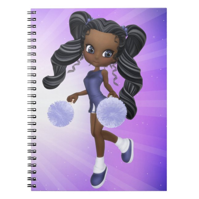 Joli carnet de pom-pom girl d'Afro-américain (Devant)