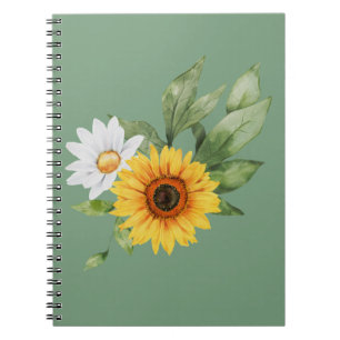 Joli Carnet de tournesol et marguerite