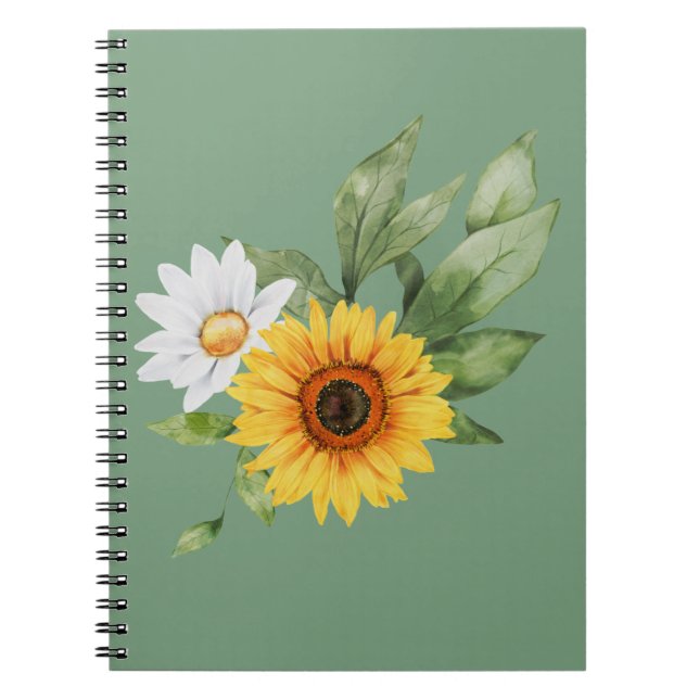 Joli Carnet de tournesol et marguerite (Devant)