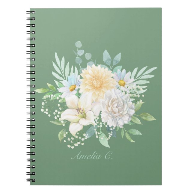 Joli Carnet Floral Pastel Aquarelle (Devant)