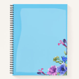 Joli Carnet Floral Turquoise - Lien Spiral