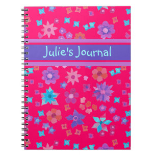 Joli Carnet ou journal Flower Power personnalisé