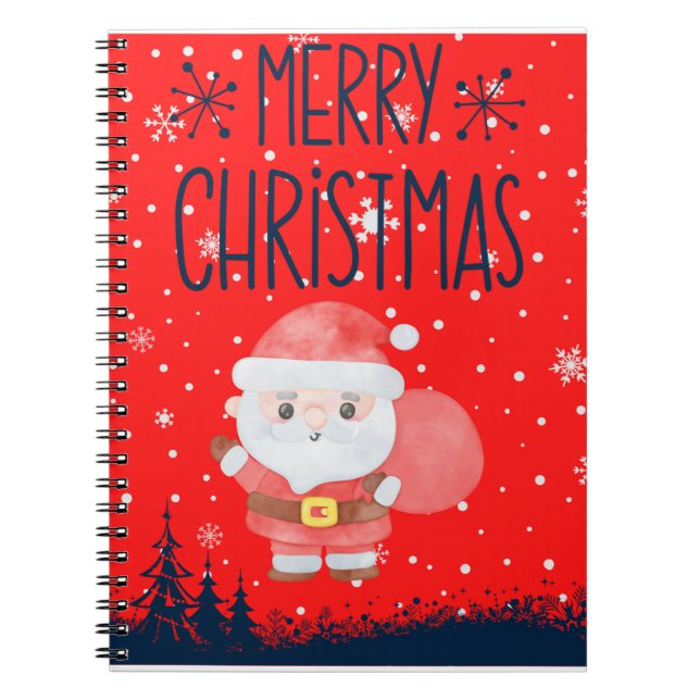 Joli Carnet rouge de Little Père Noël (Devant)