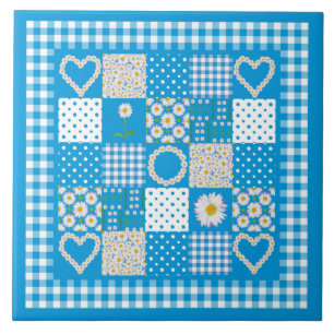Joli carreau de céramique : fausse patchwork de ch