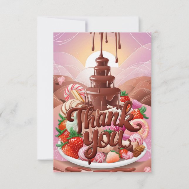 Joli carte de remerciements au chocolat (Devant)